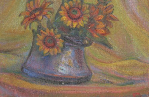 Pintura al óleo Elka Naydenova (1932 - 2016) bodegón con flores firmada - Imagen 10 de 12