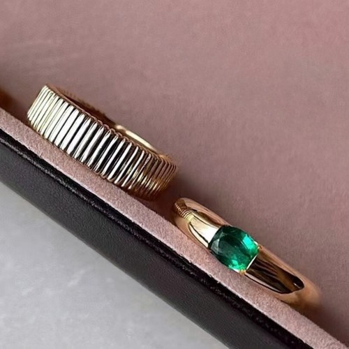 Vintage Accordion Design Ribbing Stackable Plain Band Ring 14K Yellow Gold Gift - Picture 4 of 10