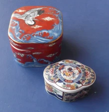 2 Japanese Trinket Boxes - Takahashi San Francisco & Small Imari Style