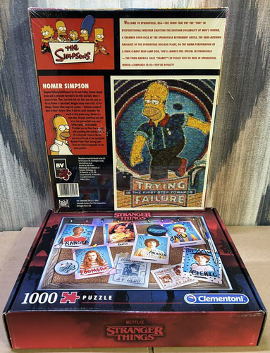 2x 1000 Pcs Jigsaw Stranger Things & The Simpsons Clementoni Photomosaics - Picture 5 of 5