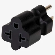 4-in-1 15Amp Household AC Plug to 20Amp T Blade Adapter,5-15P to 5-20R/6-15R/20R