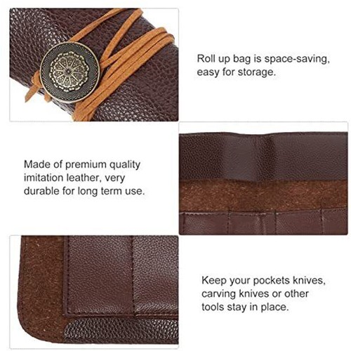 Chef Knife Bag Roll Case Kitchen Storage Pocket Portable Large 5 or 7 Slot Case - Picture 30 of 41