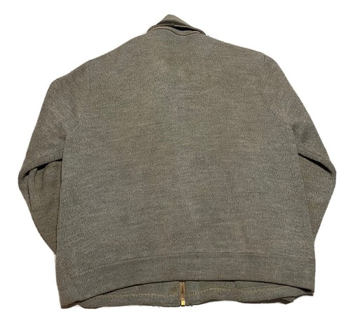 Vintage 60s Cascade Of California Zip Sweater Acrylic Leather M/L H3 - Picture 9 of 9