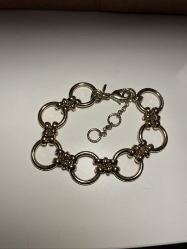 New 8-9.5." Banana Republic Chunky Circle Chain Bracelet Gold Tone