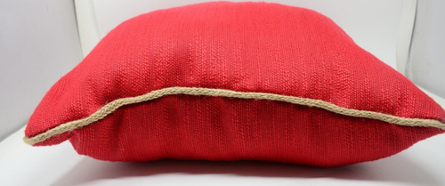Brentwood Originals 16”x16” Throw Pillow Red w/ brown trim - Bild 2 von 3