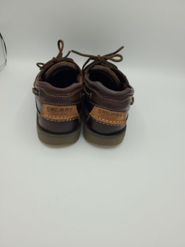 Sperry Top Sider Dark Brown 2-Eye Leather 0764027 Boat WIDE Shoes Men’s Size 7.5 - Picture 3 of 5