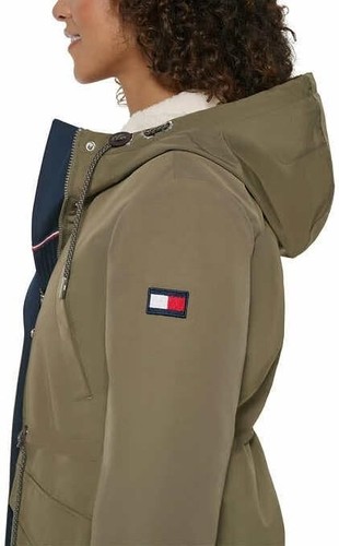 NWT Tommy Hilfiger Ladies' Parka Jacket Cozy Lined Hood Rib Storm Cuff - Picture 4 of 6