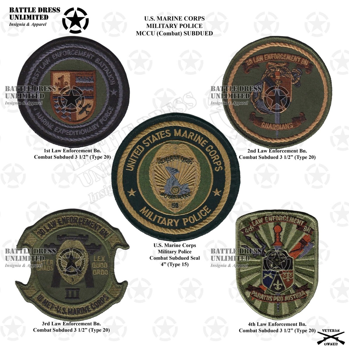 Military Police 1st 2nd 3rd 4th Law Enforcement Battalion