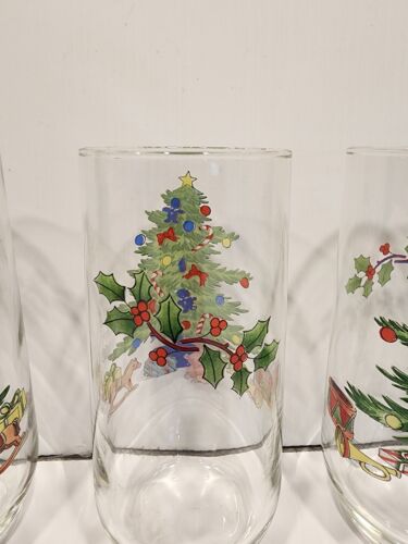 Luminarc Noel Christmas Tree with presents 16 oz Tumbler glasses Set of 4 - Picture 4 of 5