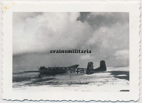 Orig. Foto Heinkel He 219 Bomber Flugzeug m. Kennung DV+DI in Flug