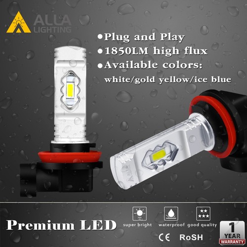Alla Lighting LED H11 Driving Fog Light Bulb Lamp Super White 6000K Replacement - Foto 8 di 8