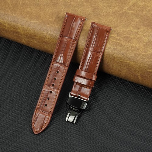 Crocodile Leather Watch Band Deployment Clasp Buckle Real Crocodile Watch Strap - Picture 19 of 50