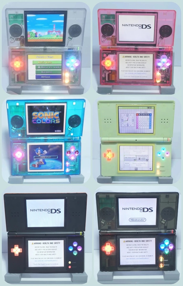 Nintendo DS Lite Videogame Console Various Colors Reshelled with