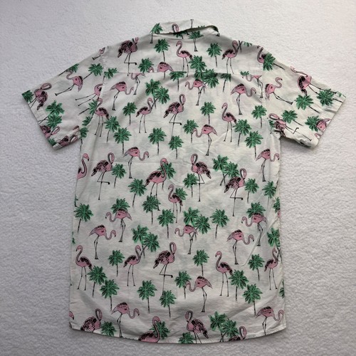 Tipsy Elves Flamingo Aloha SS Shirt Palm Trees Hawaiian Tropical Novelty Mens S - Picture 5 of 9