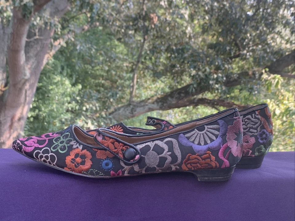 TAHARI Park Floral Paisley Arco Iris Punta Ballet Pisos SEXY Talla 7 ❤️sj17j19 Foto 2 de 4