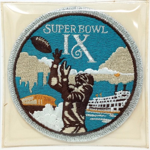 SUPER BOWL IX Pittsburgh Steelers Minnesota Vikings NFL Patch Franco Harris MVP - Picture 2 of 3