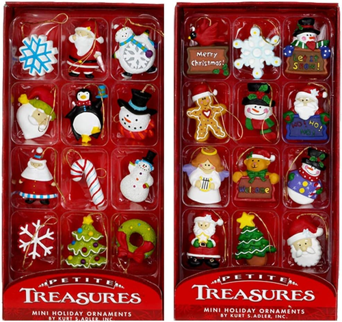 Juego de 12 adornos en miniatura Kurt Adler Petite Treasures, paquete de 2 - Imagen 9 de 12