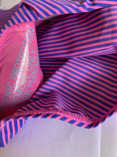 Traje de baño Zimmermann Bajo Ancho Bikini Traje de baño Marina Rayas de caramelo Azul marino NUEVO - Imagen 3 de 12