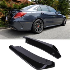 For Mercedes-Benz W205 W204 W203 Rear Bumper Lip Splitter Diffuser Gloss Black
