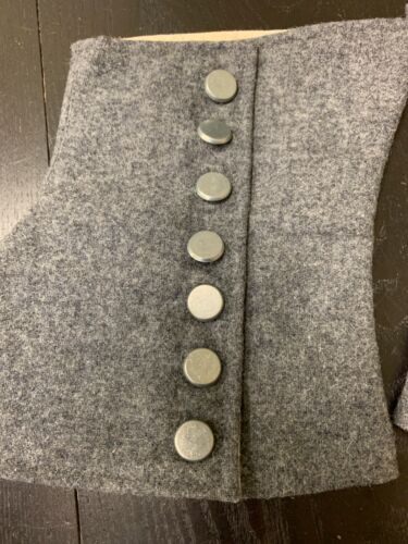 18th/19th Century Grey Wool Short Gaiters - Pewter Buttons, Repro. NEW - Picture 7 of 11