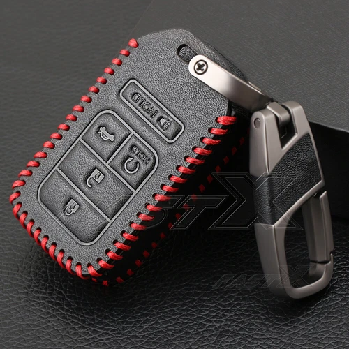 Car Key Fob Cover Leather Case Key Holder Shell Keychain Accessories for Honda
