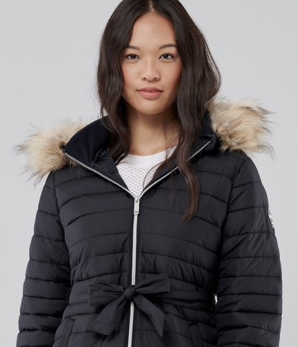 Hollister Belted Puffer Jacket Coat In Black XS Brand New With Tag - Picture 4 of 6