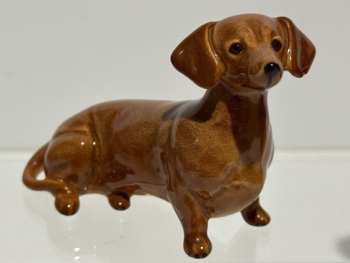 Beswick Tan Dachshunds Seated & Begging Models 1460 & 1461 Gloss - Picture 4 of 10