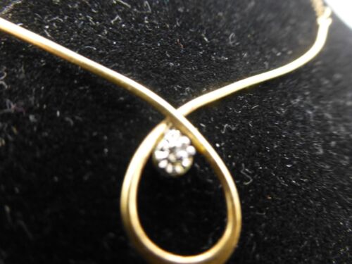 Vintage AVON 14k gold filled loop necklace w/diamond The Collection about 16 in - Picture 4 of 8