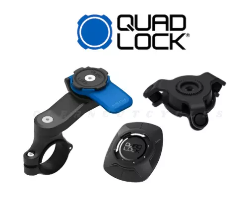 QUAD LOCK Phone Motorcycle Handlebar Mount + Vibration Dampener + Adapter NEW