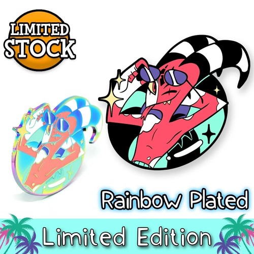 Spilla placcata arcobaleno Helluva Boss Blitz estivo - EDIZIONE LIMITATA - SOLD OUT! - Foto 4 di 4