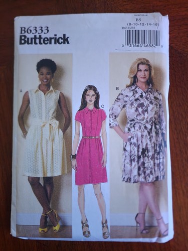 Butterick: Misses Shirtwaist Dress Sz: B5 (8-10- 12-14-16) UNCUT B6333 - 第 1/2 張圖片