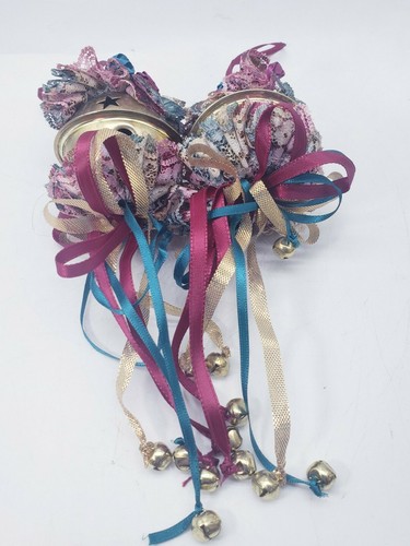 Jingle Bells Ornamente viktorianischer Stil 4er Set hausgemachte baumelnde Jingly Bells - Bild 8 von 11