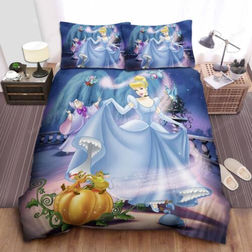 Disney Princess Cinderella Fairy Godmother The Pumpkin Quilt Duvet Cover Set - Picture 1 of 15
