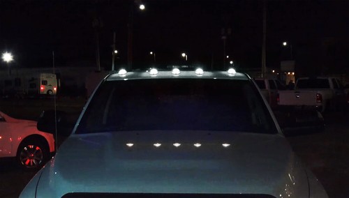 5pcs Cab Roof Clearance Marker Lamps w/ White Strip LED Lights For Most Trucks - Picture 7 of 9