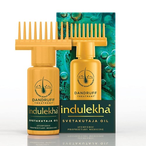 Indulekha Ayurvedic Anti Dandruff Shampoo 340ml With Hair Oil 100ml Hair Combo - Picture 3 of 6
