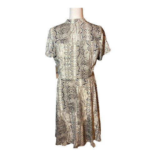 Nanette Nanette Lepore Womens V Neck Animal Print Midi Dress Gray Size 8 - Picture 2 of 7