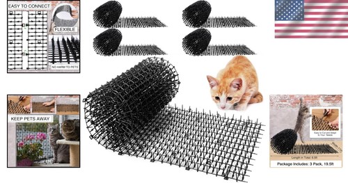 Flexible 5-Pack Spike Strips for Cats - 78x11” Protection for Furniture & Garden - Picture 2 of 9