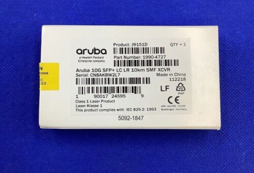 NEW J9151D HPE / Aruba 10G SFP+ LC LR 10km SFP+ transceiver Module - Picture 2 of 3