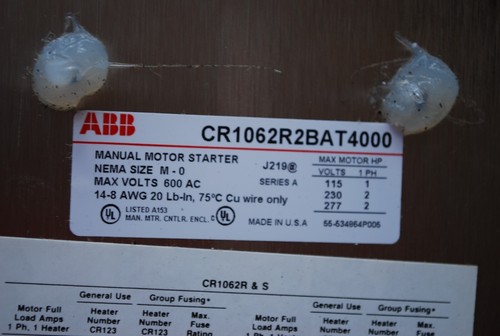 ABB Edelstahl Handstarter NEMA 1,2,3,4,4X,12&13 Gehäuse - Bild 9 von 10