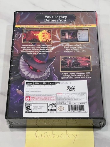 Rogue Legacy 2 Deluxe Edition (Nintendo Switch) NEW SEALED MINT, RARE US LRG! - Picture 2 of 2