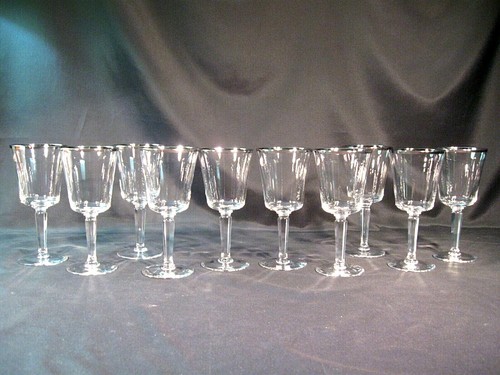 Lenox Solitaire Water Goblets Platinum Trim Set of 10 - Picture 2 of 11