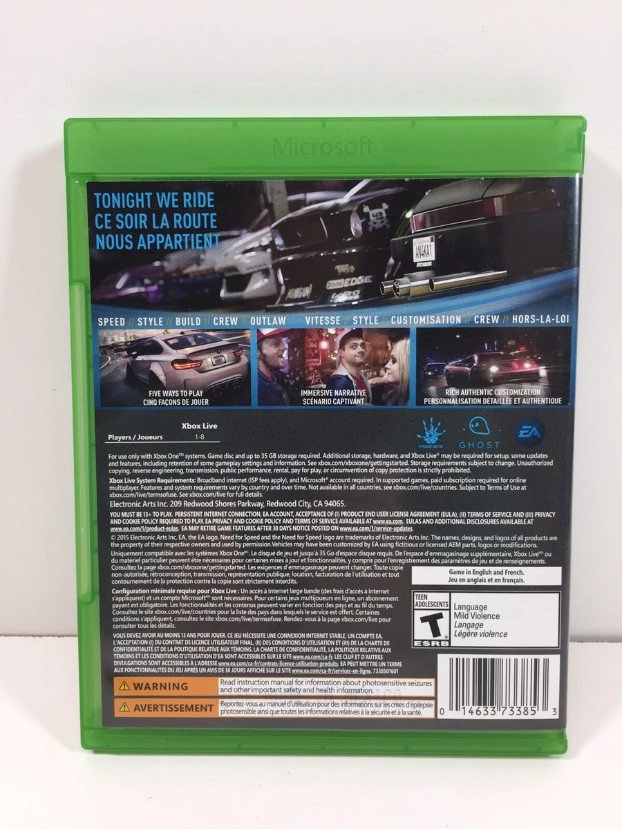 NEED FOR SPEED Rivals - Microsoft Xbox One Game - Tested & Working