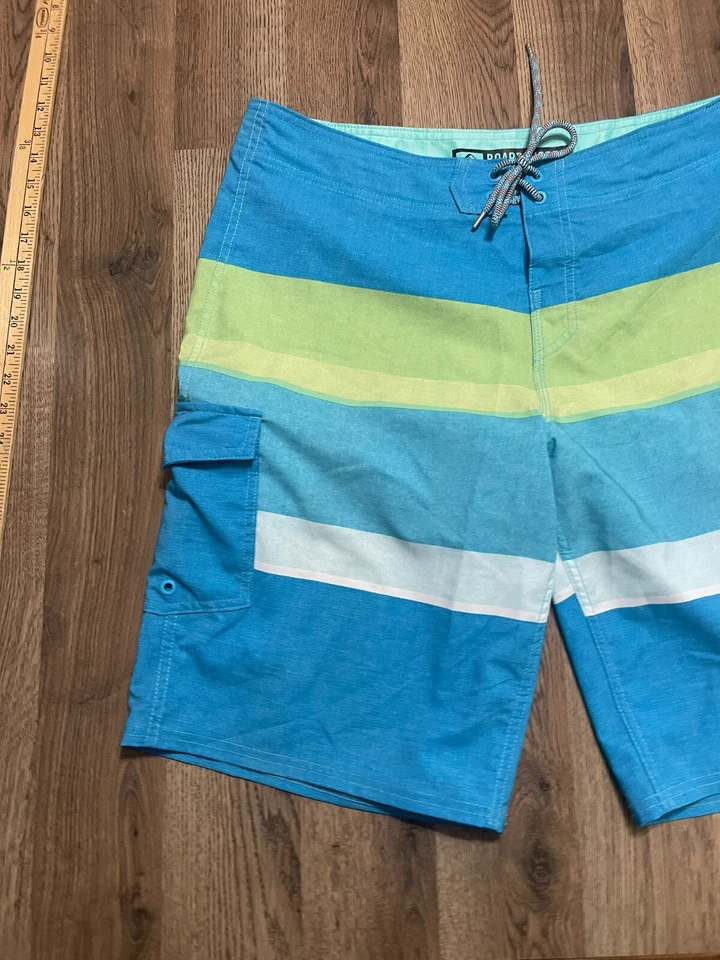 Pantalones Cortos Reef, Para Hombre Talla 36, Verde Azul Blanco Bañador Boardshorts para Viajar Foto 3 de 4