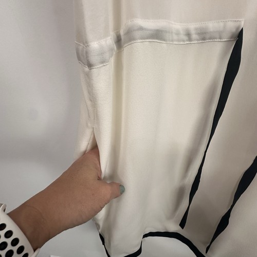 Adam Lippes Dress L Cream Sleeveless SILK Drawstring Waist Classic Short Party - Picture 6 of 12
