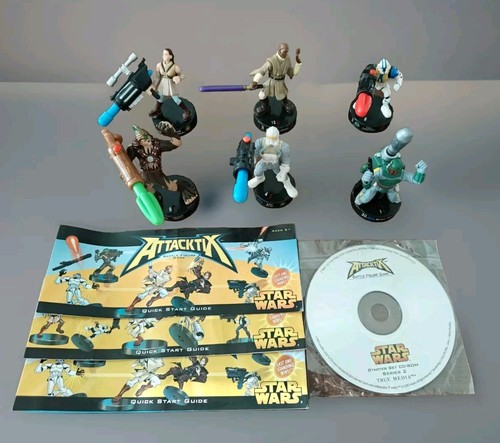 Star Wars Attacktix Series 1 Starter Set 6 Lot Figures Hasbro CD-ROM Manual 2005 - Picture 11 of 12