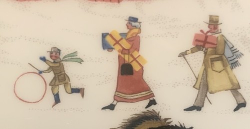 Charles Wysocki Americana Weihnachten Speiseteller Nikko Japan Schlitten Pferd Musik 10,75 - Bild 13 von 14