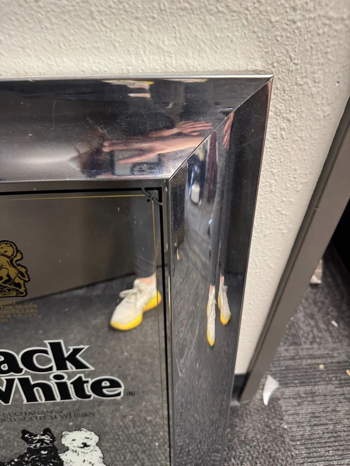 Letrero de espejo vintage 1978 blanco y negro barra escocesa/pub/buchanan's 21,5" x 29,5" Foto 4 de 4