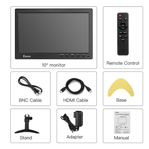 Eyoyo 12 " LCD Portable HDMI Monitor Mit VGA BNC AV 1366x768 CCTV PC Display - Bild 10 von 10