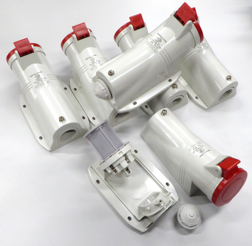 6 x Scame 513.3256 32A 3P+E Red Surface Mount Socket 380/415V AC IP44 - Picture 2 of 9
