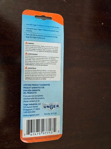 UNGER Floor Scraper Replacement Blades 4" - 10 Pack - Picture 2 of 2